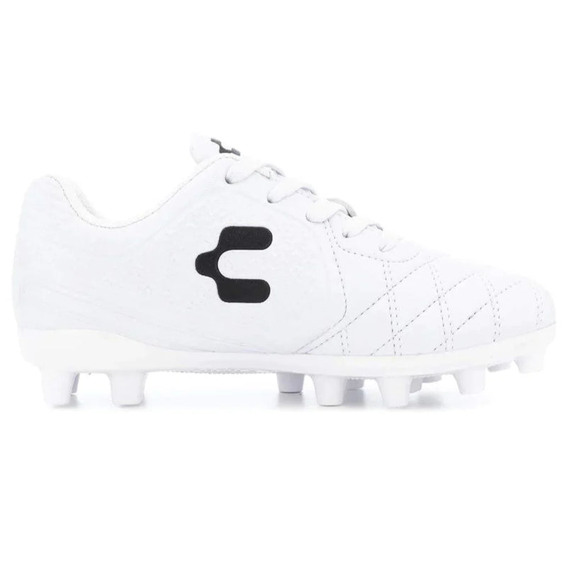 Charly Kids Legendario YT FG Firm Ground Soccer Cleats White/Black