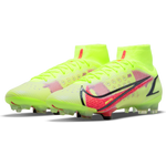 Nike Mercurial Superfly 8 Elite FG firm Ground Football Boots Volt/Bright Crimson